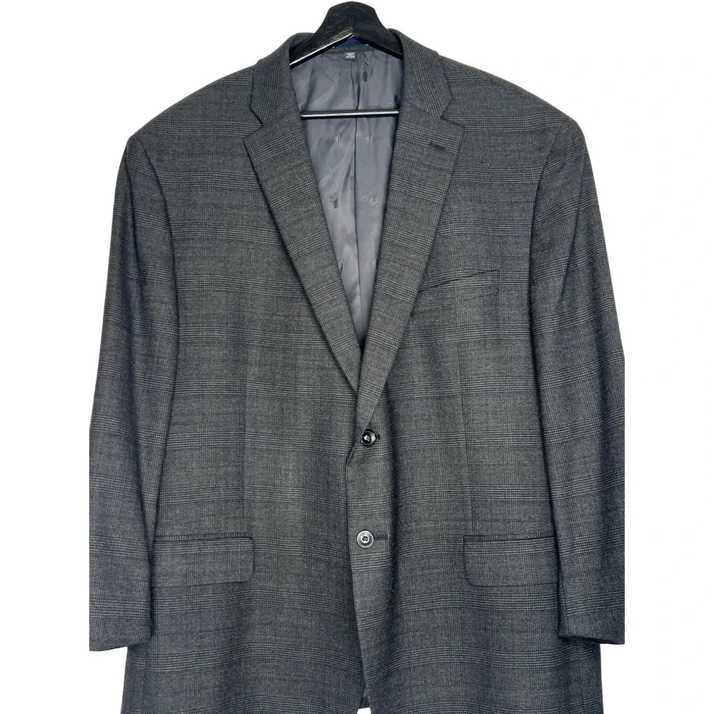 Jos‎ A Bank 1905 Comfort Wool Blend Glen Plaid Blazer Sport Coat Mens 50R